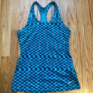Nike activewear tank top teal and navy design